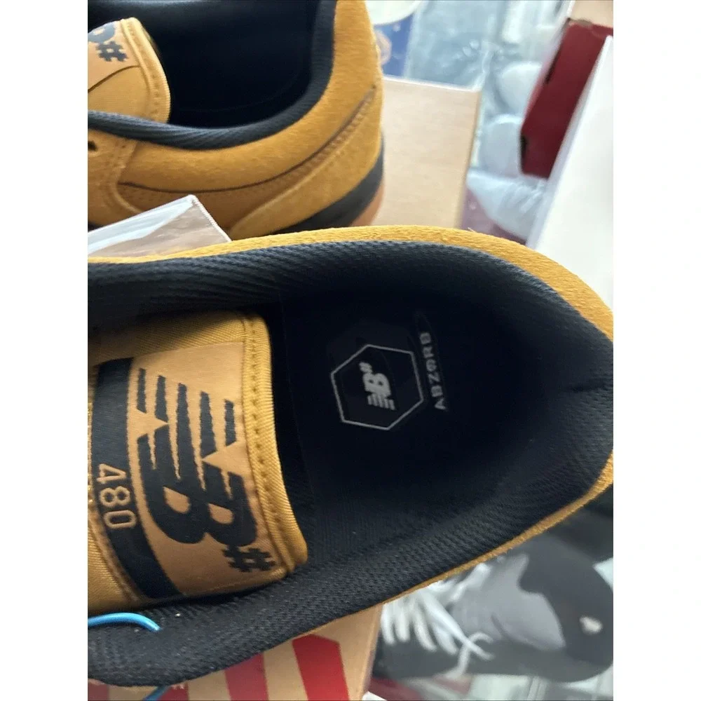 New Balance Numeric 480 Brown Wheat Gum Shoes NM480GDT SZ 10.5 New DS